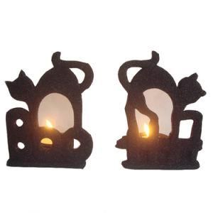 Black Ceramic Candle Holder for Halloween Decorations