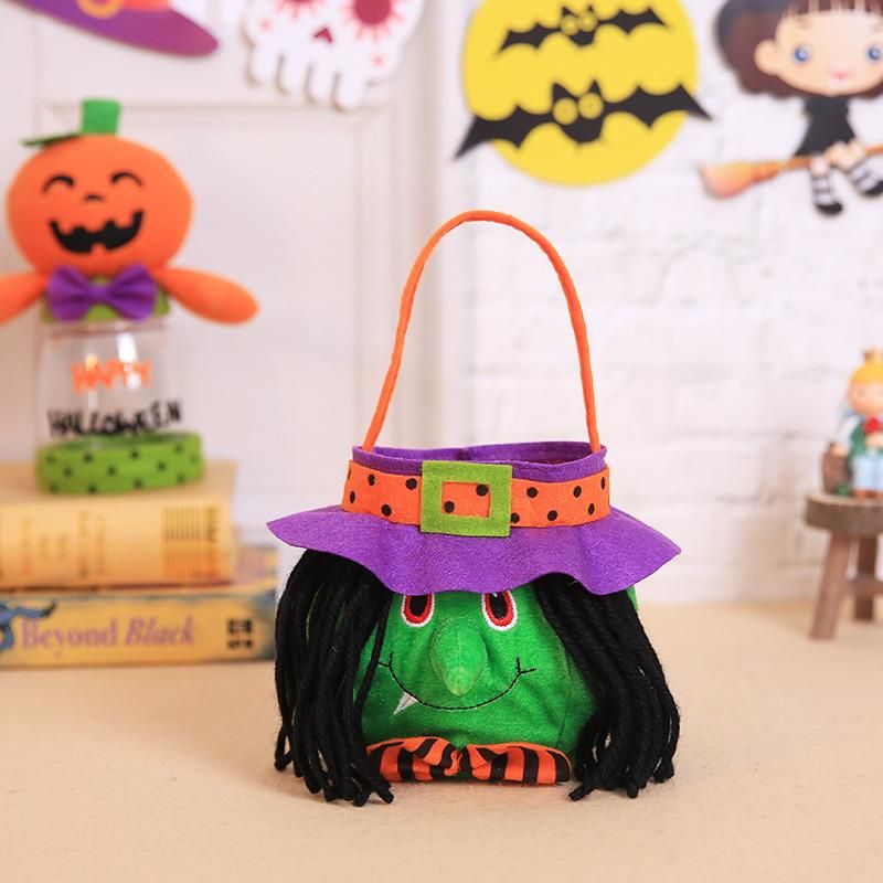 Halloween Decorations Witch Pumpkin Tote Bag Children′s Holiday Candy Bag Party Party Dress up Prop Bag