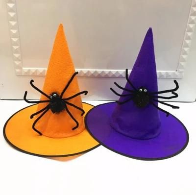 Factory Price Halloween Decoration Funny Spider Witch Hat for Adult