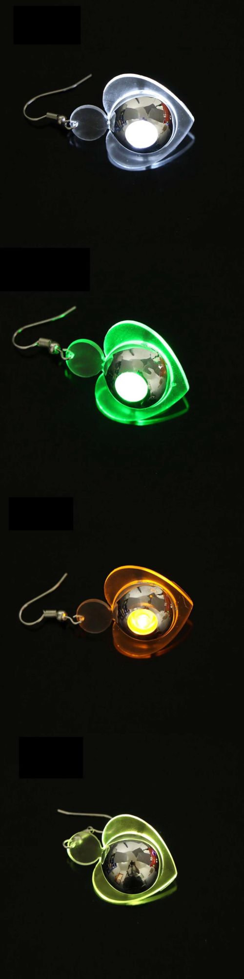 LED Light up Earrings Flashing LED Earrings Heart/Circutal/Butterfly Light