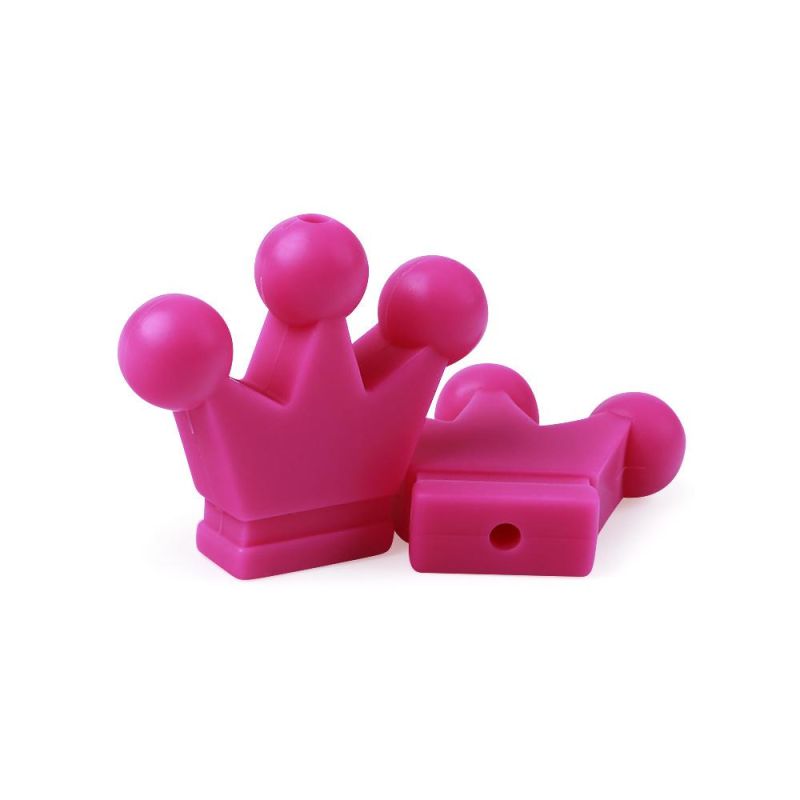Silicone Crown Beads BPA Free Silicon Teething Beads Baby Chew Teething Necklace DIY Pacifier Clips Accessory