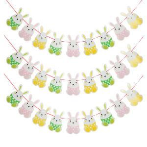 Umiss Party Favors Funny Rabbit Bunting Banner for Easter Party Decoration