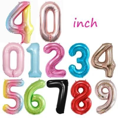 Showsea Gift Toy Fun Foil Metallic Balloon 40 in Giant New Numbers Letter 0-9 Matte Foil Balloon
