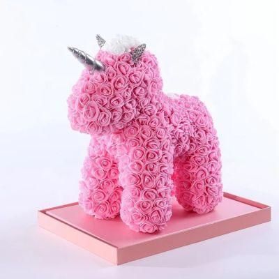 2020 New Arrival Elegant Style PE Foam Roses Unicorn with Beautiful Color for Valentine Day Girlfriend&prime;s Gift Wedding Decorative