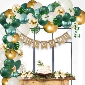 Jungle Theme Green Balloon Garland Arch Mabula Banner Vine Decoration