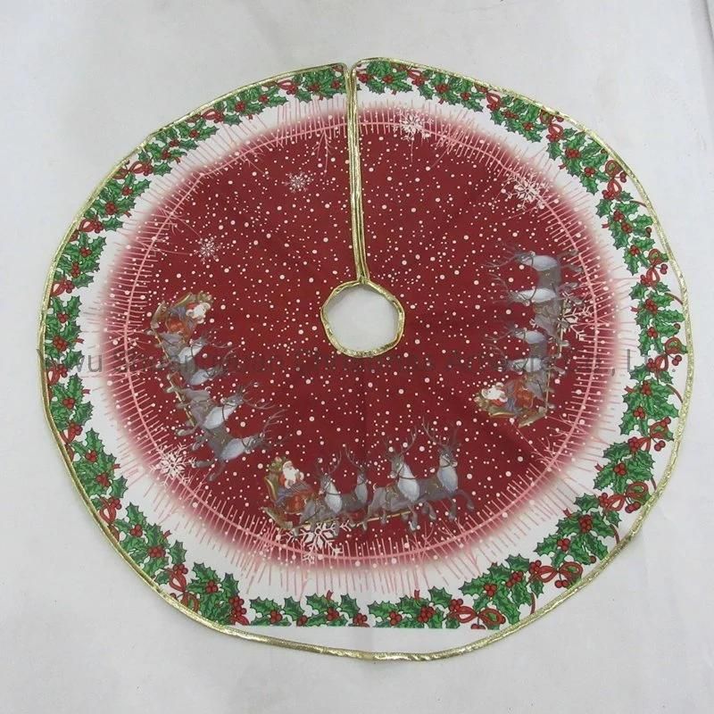 Christmas Tree Skirt with Snowman Deer Santa Tree