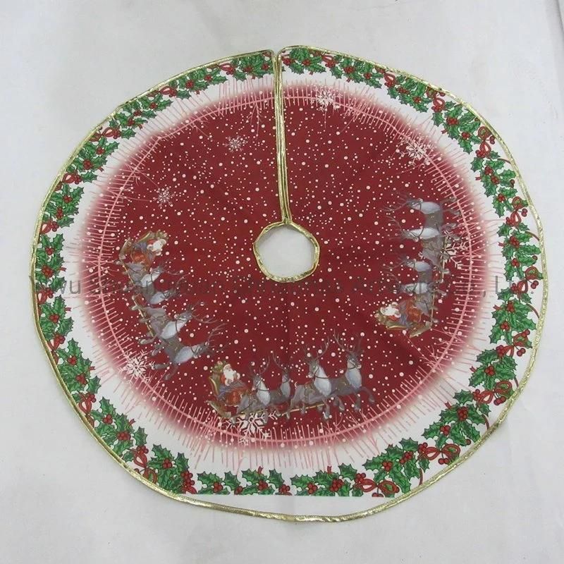 Christmas Tree Skirt with Snowman Deer Santa Tree