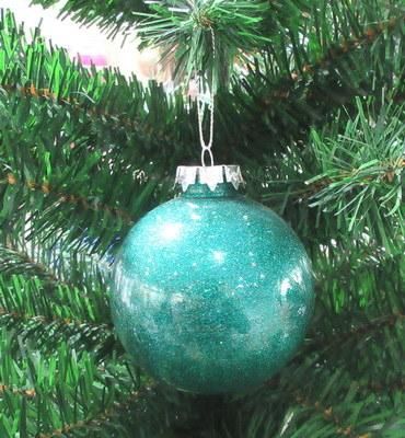 Tree Hanging Pet Plastic Ball Inside with Glitter Christmas Decoration