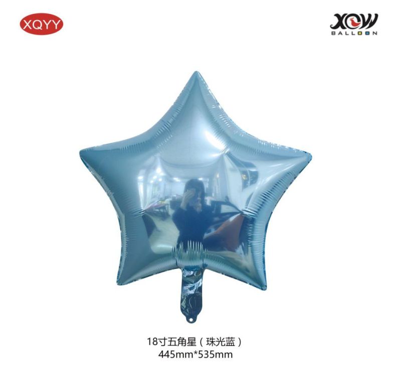 Hot Sell 18 Inch Party Foil Helium Balloons Laser Heart Star Mylar Balloons for Christmas Wedding Birthday Party Supplies