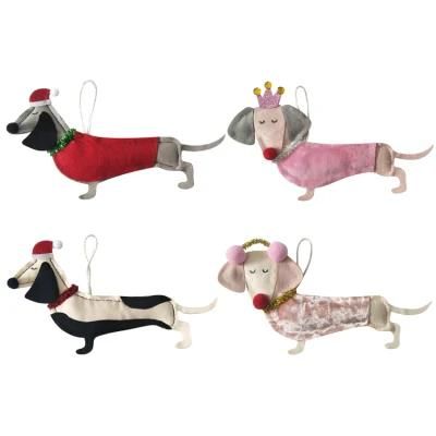 Wholesale Suppliers Xmas Tree Hanging Decoration Supplies Set Felt Dog Christmas Ornament