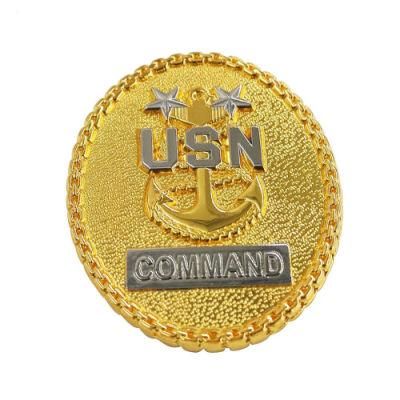 Factory Making Customized Big Gold Plating Usn Challenge Coins