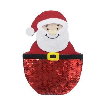 Large Storage Basket Felt Santa Decoration Baskets for Gifts Christmas