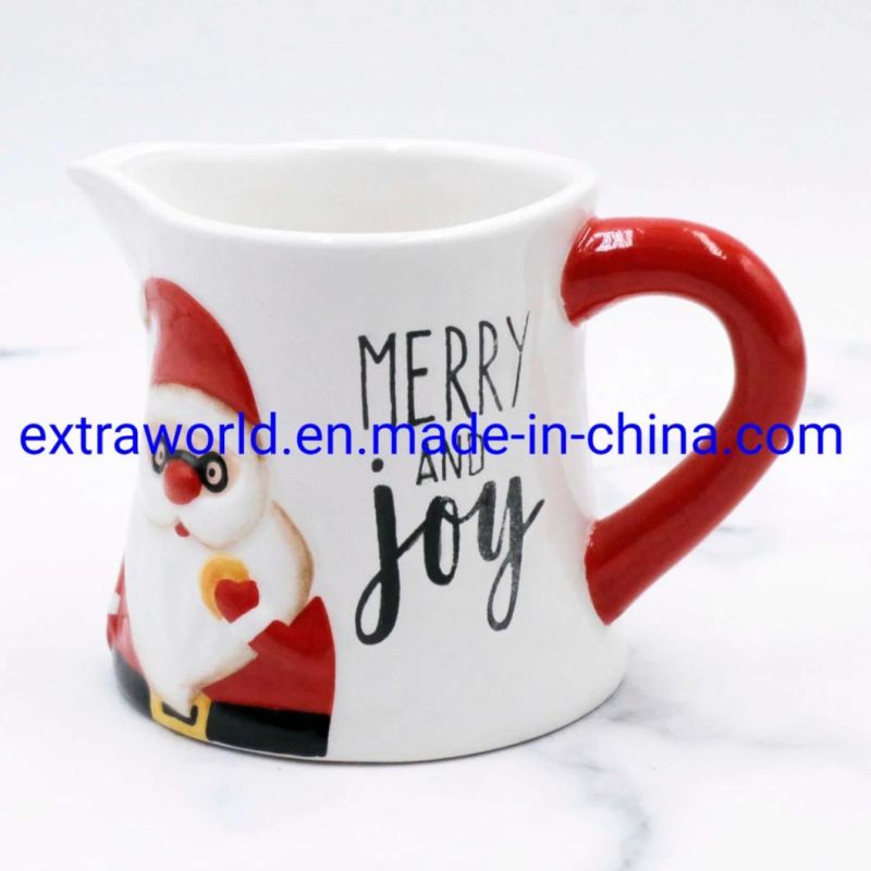 OEM Christmas Design Drinking Water Pot Ceramic Water Pitcher