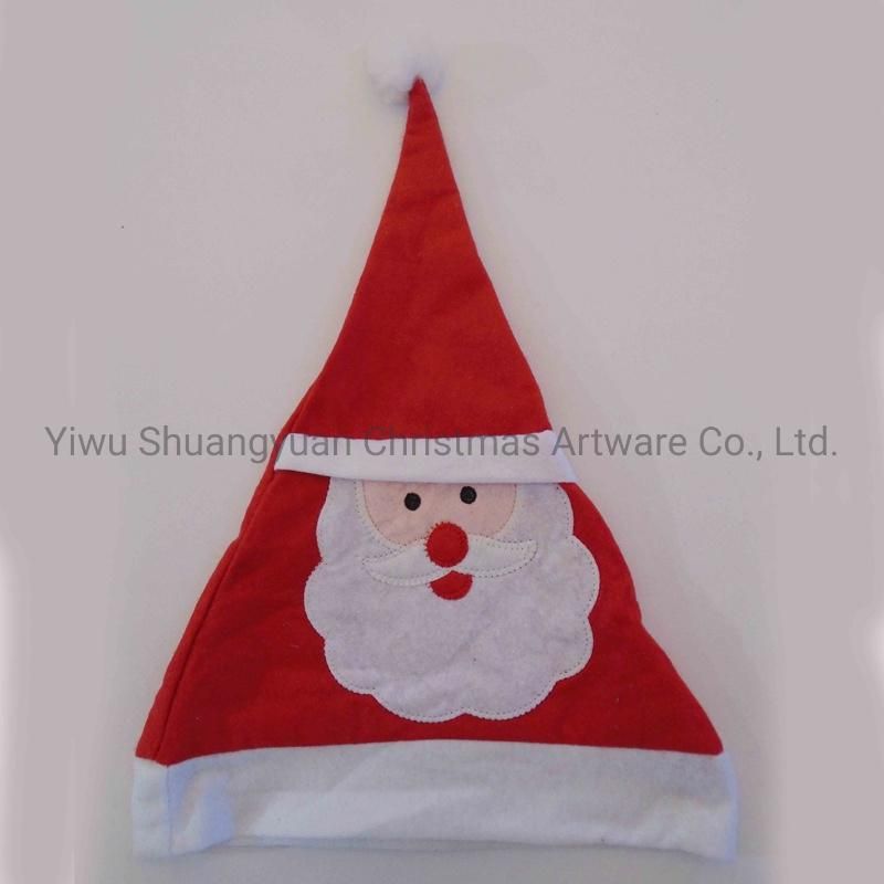 Christmas Nonwovens Hat with Embroider for Holiday Wedding Party Decoration Supplies Hook Ornament Craft Gifts