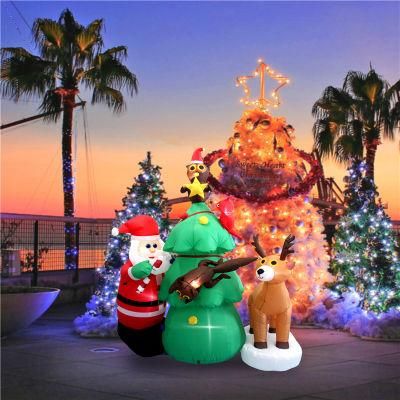 Holilday Christmas Inflatable Santa Reindeer Christmas Tree Decor