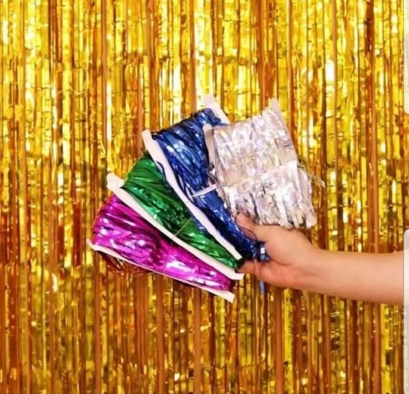 Multicolor Foil Door Tinsel Curtain Metallic Fringe Party Curtain for Birthday Party Decorations