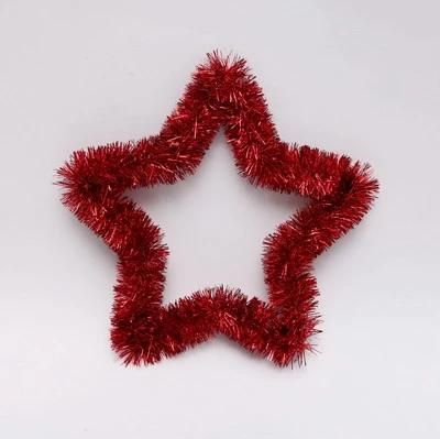 Cheap Price Wholesale Yiwu Shuangyuan Chrismtas Tree Decorative Silver38cm Pet Star Shape Tinsel