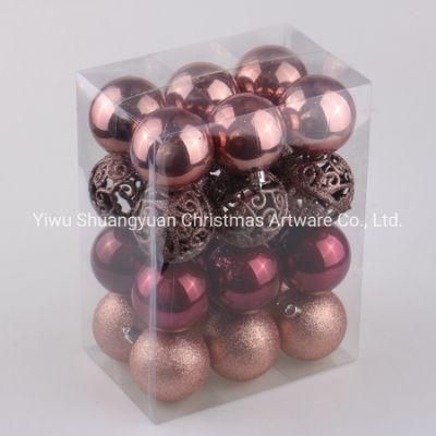 24PCS 60mm Shatterproof Christmas Tree Ornaments Ball Colorful Plastic Ball