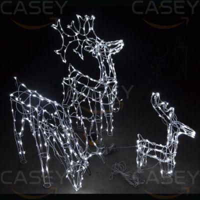 3D Giant Christmas Wedding Decor Outdoor Use Popular LED Crystal Arch Deer Motif Lights