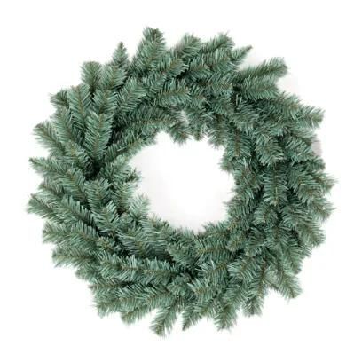 Yh2066 40cm Christmas Wreath Door Hanging Frost Wreath Natural PVC Decorative