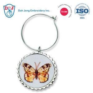 Customized Embroidered Sublimation Wine Charm- Butterflies 04
