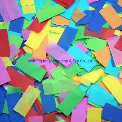 100% Biodegradable Eco-Friendly Colorful Rectangle Shape Paper Tissue Confetti for Confetti Cannon Poppers