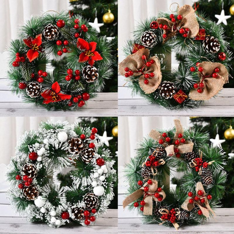 Customized 40cm Dia Halloween Decorative Christmas Wreath for Festival Decorations