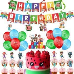 Watermelon Party Banner Balloons Children&prime;s Birthday Decorations Set