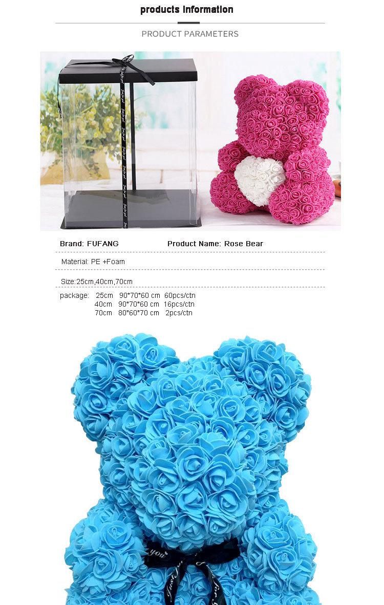 25cm Unicorn Valentine′ S Day Gifts Eddy Luxury Venders with Gift Box Rose Bear Flower T Rose Flower Bear