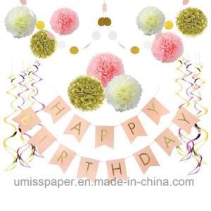 Umiss Paper Bunting Banner for Kids Birthday Decorations Wedding Party Suppliers