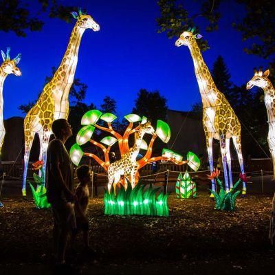 Lighting Festival Chinese Animal Lanterns Giraffe Tiger Zebra Wild Animals