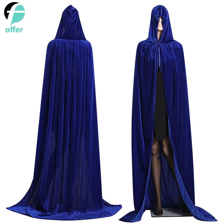 Hooded Cloak Long Velvet Vampire Halloween Costume Cape