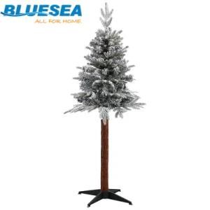 120cm Pure PE Flocking Snowflake Wooden Pole Christmas Tree