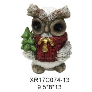 Factory Wholesale Resin /Polyresin Craft Owl Statue Christmas Gift
