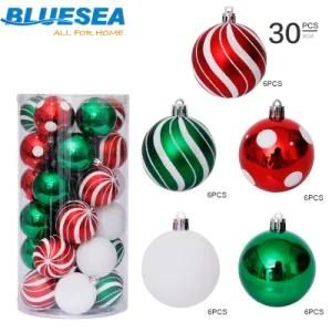 30PCS Christmas Ornaments 6cm Green and Red Painted Christmas Ball Set