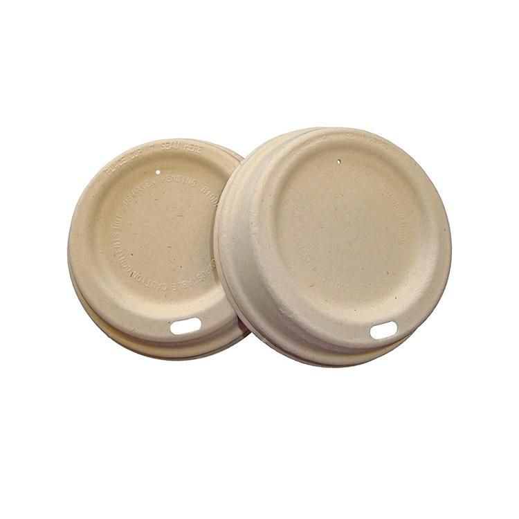 Sugarcane Bagasse Disposable Compostable Small Coffee Cups with Lids