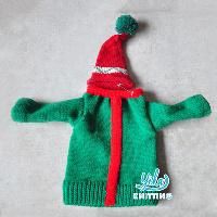 Mini Christmas Knit Bottle Jumper Hat and Sweater Set