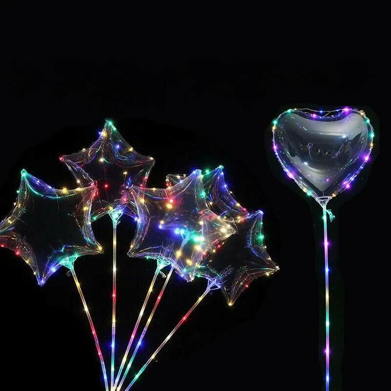 Latex LED Flash Transparent Round Bubble Bobo Balloon Christmas Party Gift Toys