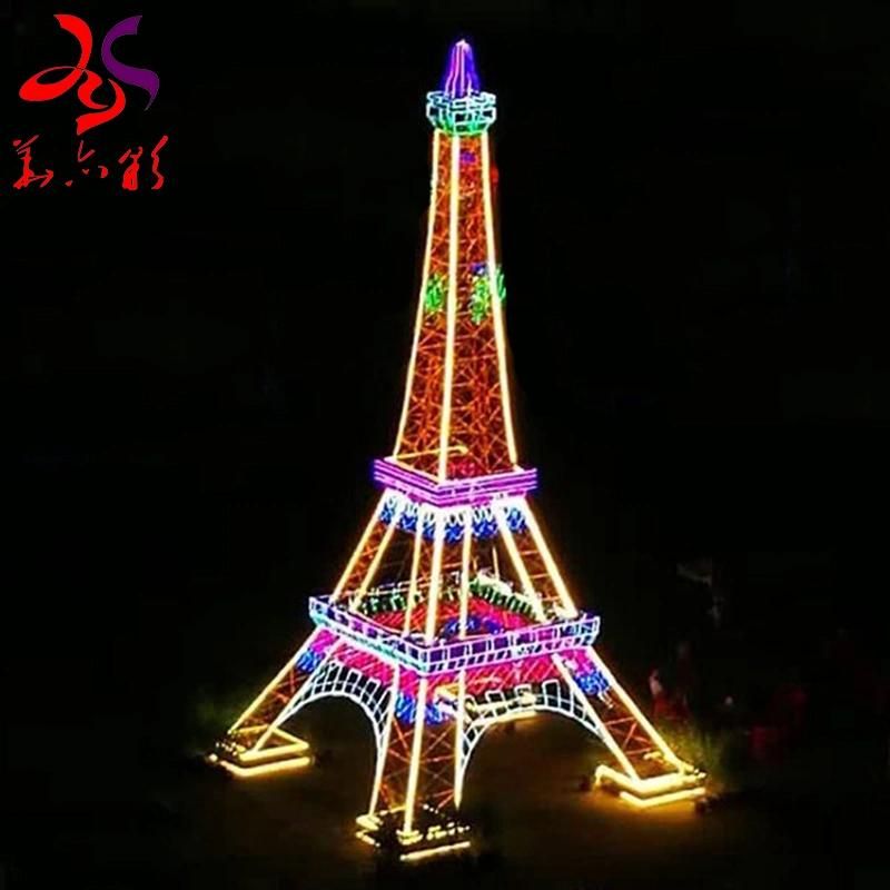 Giant Square Commercial Decoration Eiffel Tower 3D Lighting Light