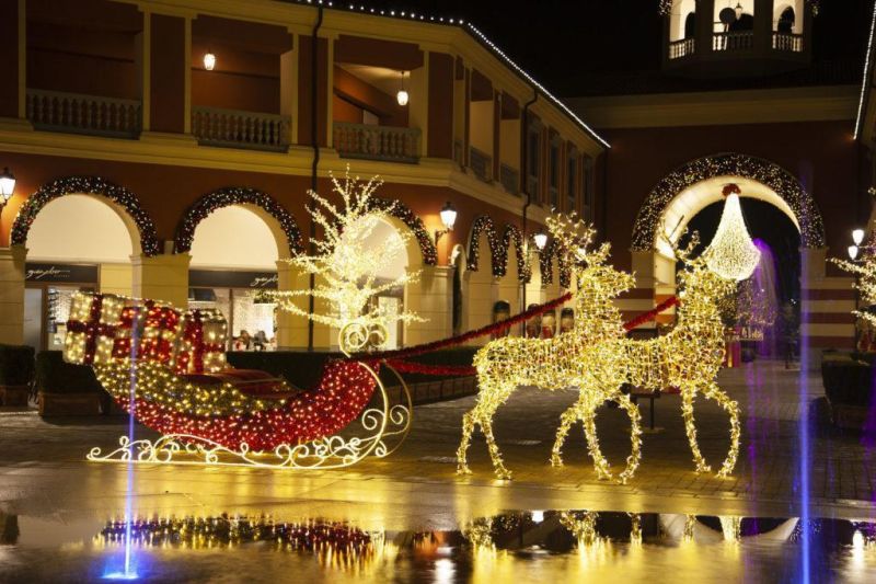 Outdoor Walmart Commercial LED Christmas Motif Lights Snowman Deer Model Light