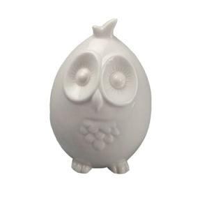 Home Decoration White Glazed Cartoon Owl