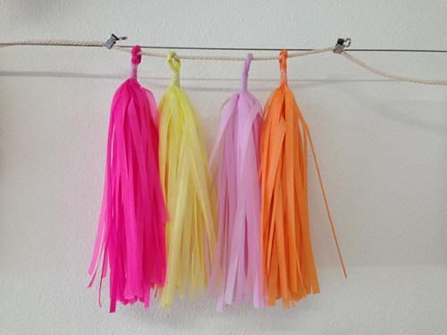 Colorful Tissue Tassel Garland for Party or Wedding Decoration