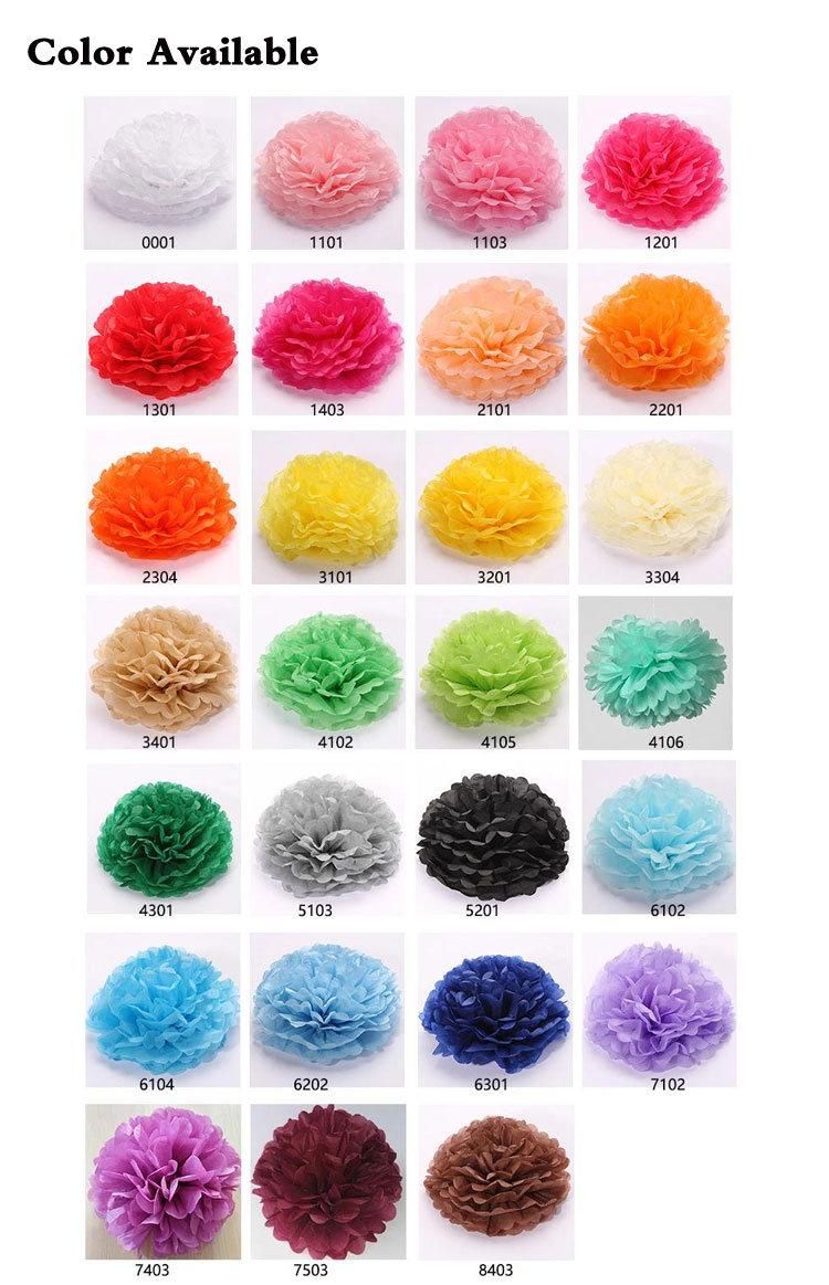 Birthday Wedding Party Baby Shower Decorations 14in 16in 18in 20in Green, Blue Pink Flower Balls Assorted Colors Tissue Paper POM Poms
