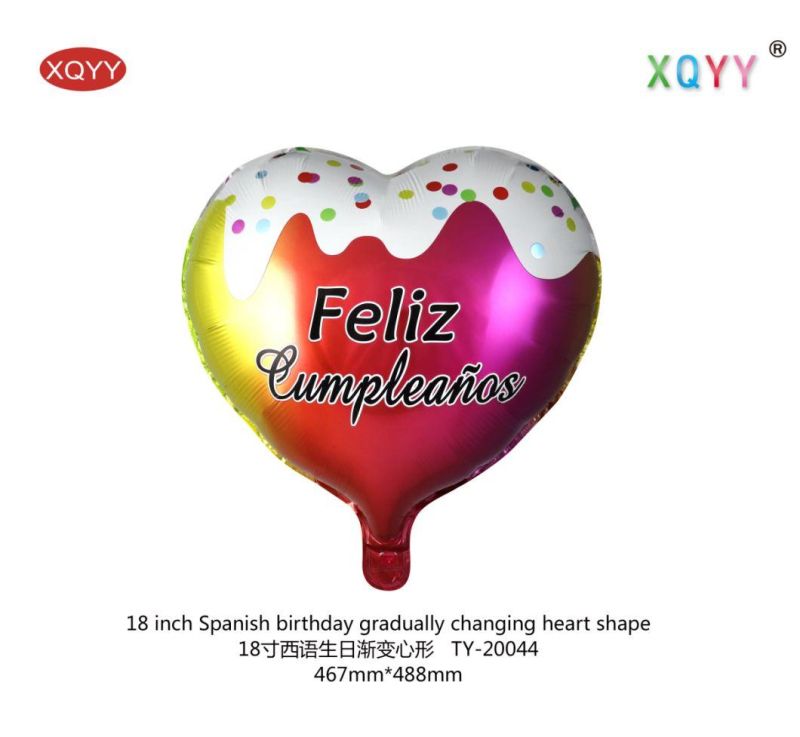 18 Inch Aluminum Film Balloon Love Heart for Valentine′ S Day Decoration