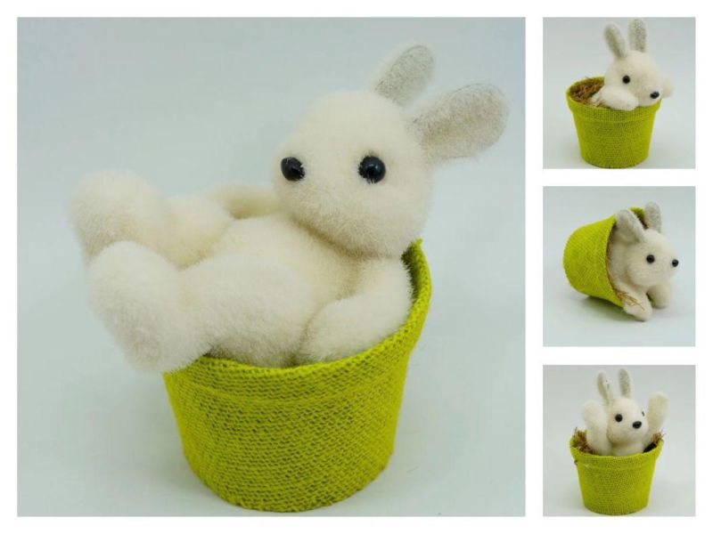 Factory Suppliers Customized Stander Home Decor Easter Bunny Basket Decoration