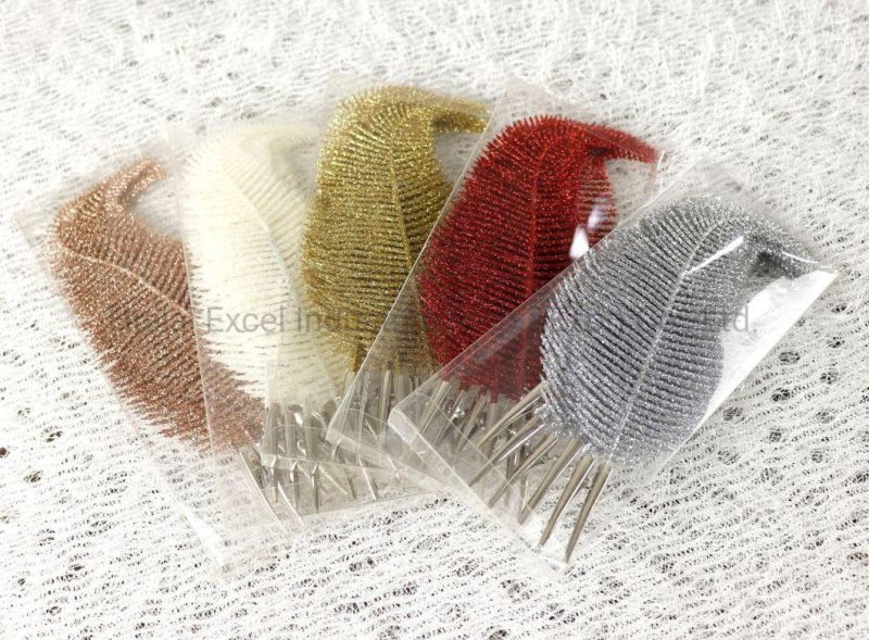 Christmas Glitter Feather Clip Plastic Feather Clip Hanging Ornament Clip