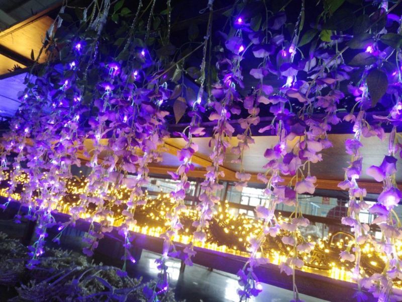 LED Flower Lights Purple Wisteria Lighting Garden Flower Light LED Curtain Light