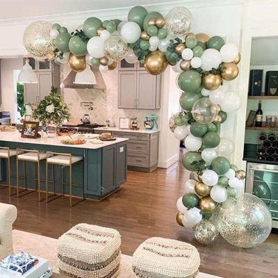 Retro Balloon Arch Kit Vintage Bean Green Balloon Set Retro Olive Sage Green Party Decoration Garland