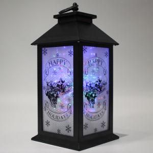 Promotional 3D Swing Navidad Melody Flameless Plastic Seasonal Decorative LED Lighted Christmas Lantern