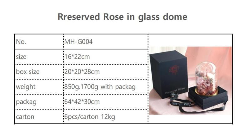 Wholesale Roses Preserved Long Lasting in Glass Dome with Box